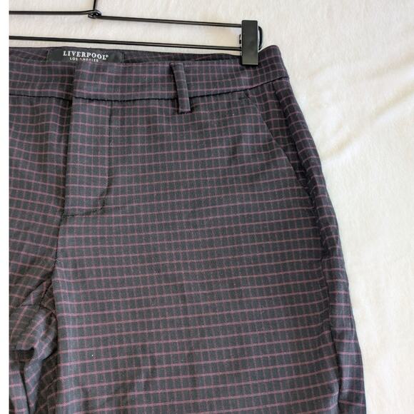 Liverpool Black/Red Renee Straight Leg Mid Rise Dress Pants Womens 8/29 - Picture 5 of 10
